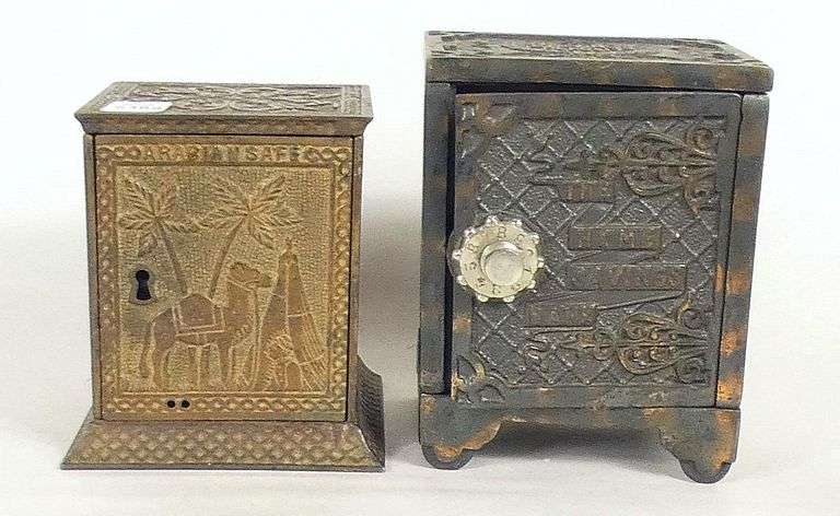 2 CAST IRON SAFE BANKS