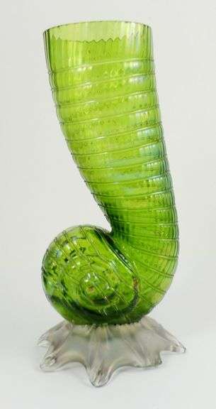 THREE ART GLASS VASES
