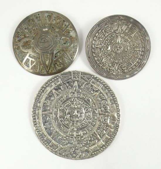 3 STERLING SILVER BROOCHES/PENDANTS
