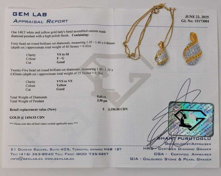 14K DIAMOND PENDANT AND CHAIN