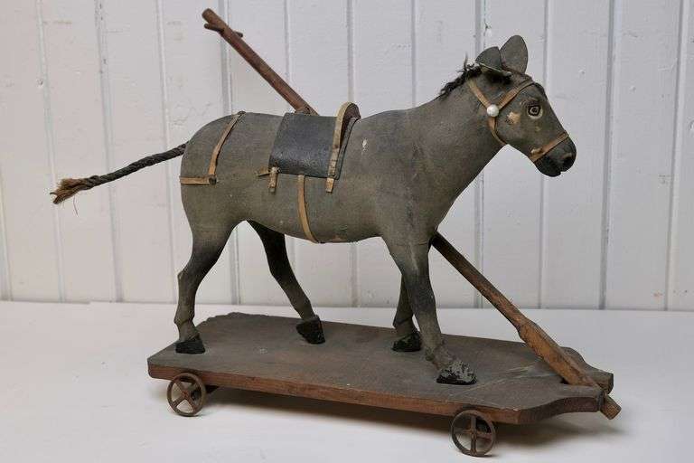 FOLK ART DONKEY PULL TOY