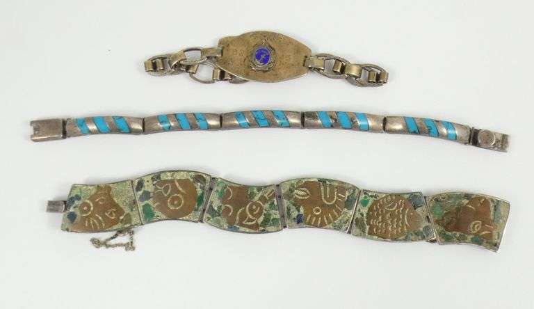 5 STERLING SILVER BRACELETS