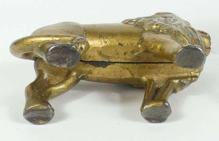 3 CAST IRON "LION" BANKS