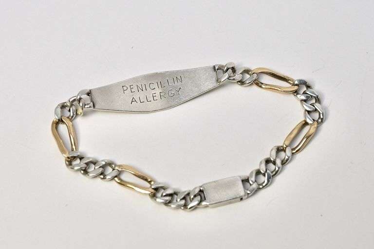 14K AND STERLING MEDIC ALERT BRACELET