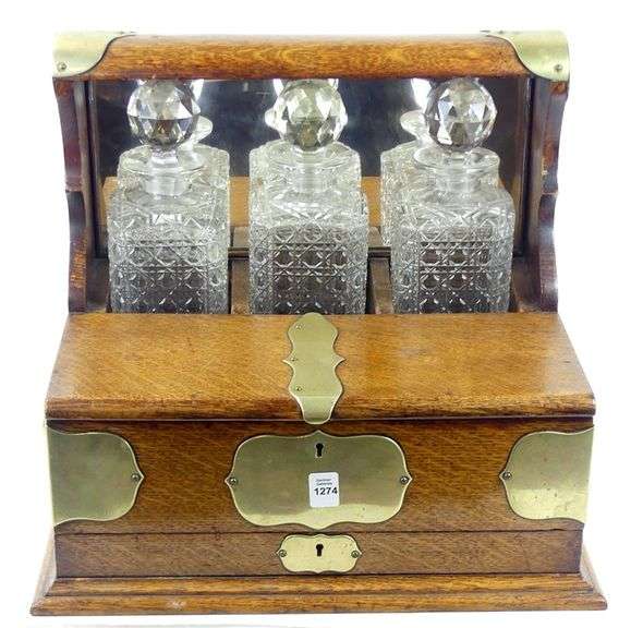 ANTIQUE TANTALUS & DRY BAR