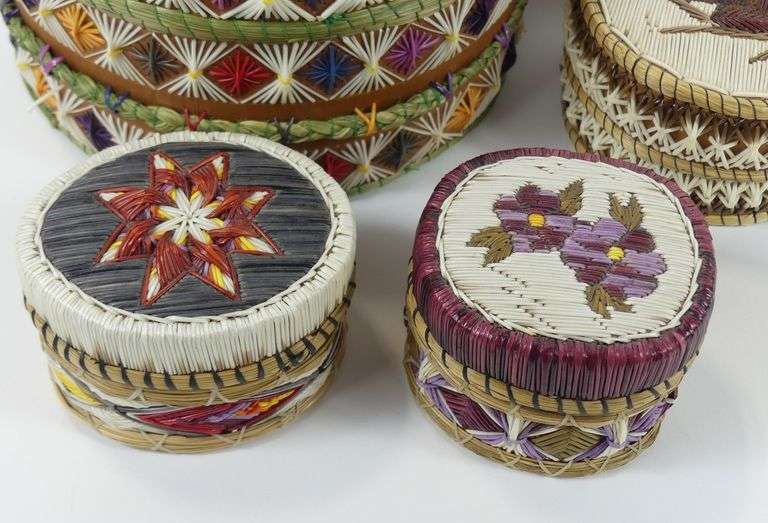 5 BIRCHBARK & QUILL BOXES
