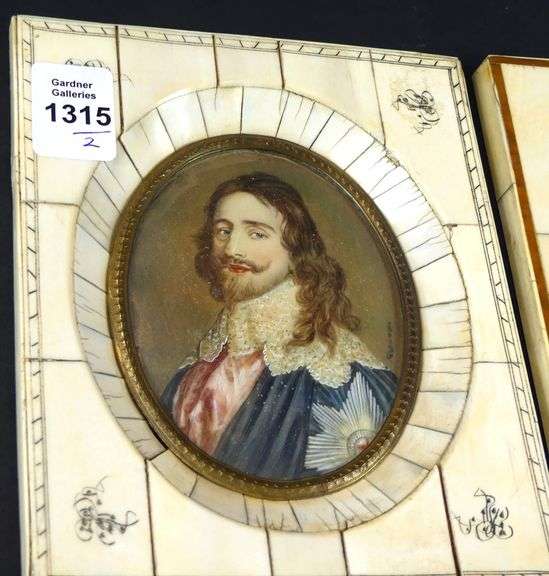 2 MINIATURE PORTRAITS ON IVORY