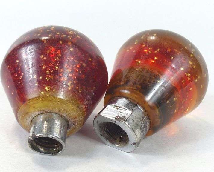 TWO RETRO "COSMIC SPACE" GEAR SHIFT KNOBS