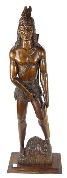 HAND-CARVED WOOD FIGURE