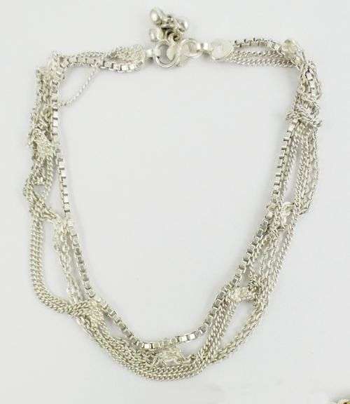 PAIR SILVER CHOKER NECKLACES