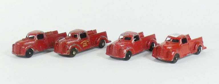 4 LONDON TOY FIRE TRUCKS