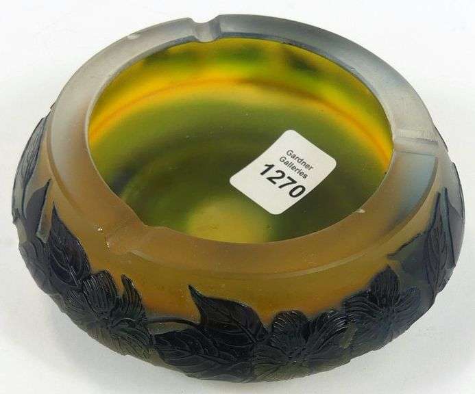 GALLE GLASS ASHTRAY