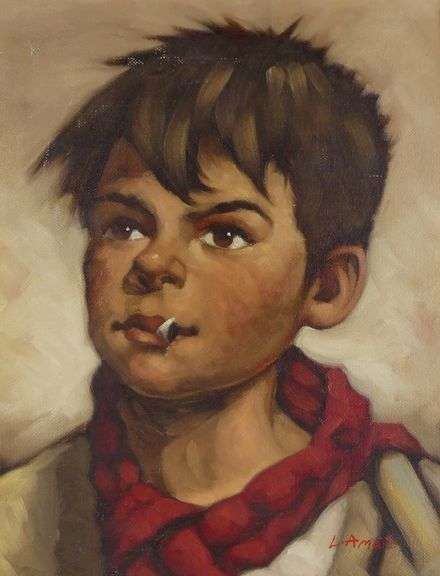 PAIR LUIGI ALMATO PORTRAIT OILS