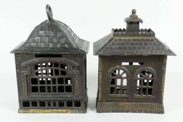 2 ANTIQUE CAST IRON BANKS