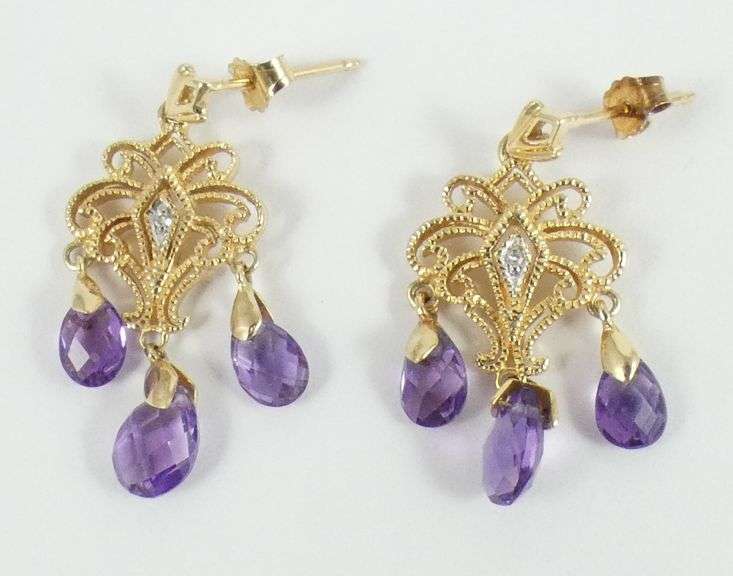 PAIR AMETHYST EARRINGS