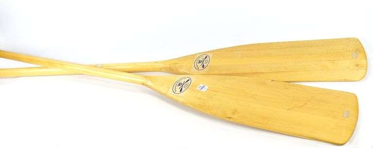 PAIR WOODEN CANOE PADDLES
