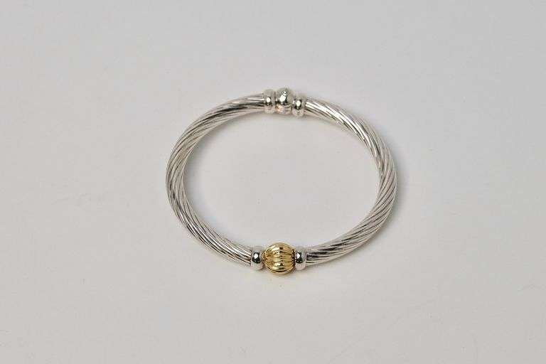 STERLING AND GOLD BANGLE