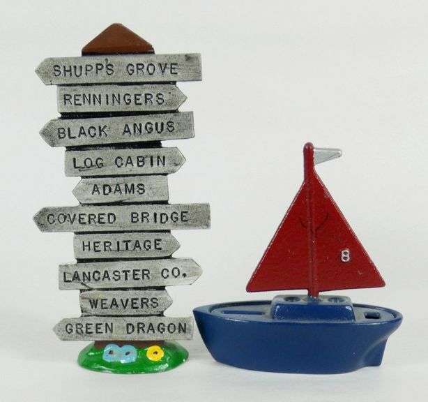 5 CAST IRON COIN BANKS