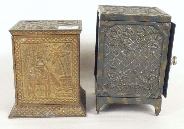 2 CAST IRON SAFE BANKS