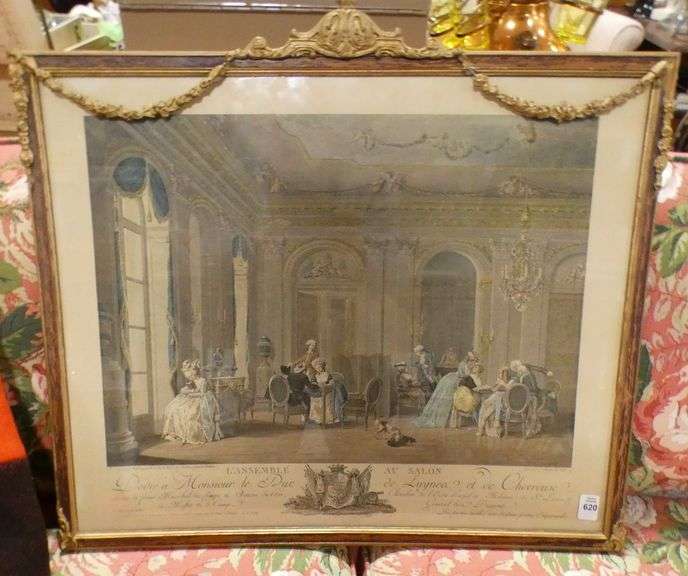 18TH CENTURY FRENCH COLOURED ENGRAVING