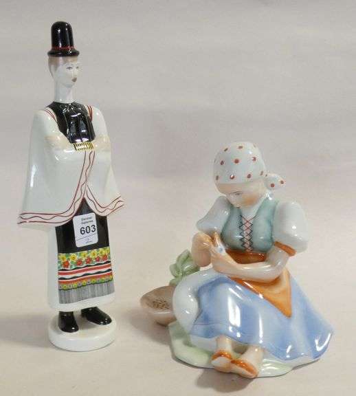 TWO HUNGARIAN PORCELAIN FIGURINES