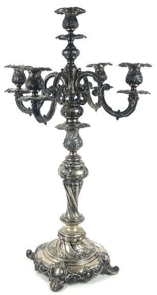 MAMMOTH SOLID SILVER CANDELABRUM