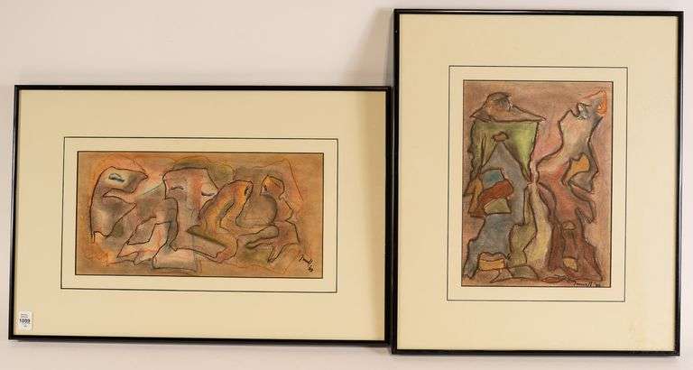 2 IAN TROWELL MIXED MEDIA PAINTINGS