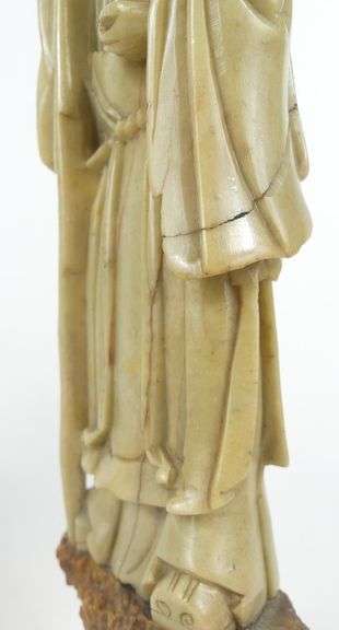 ASIAN CARVING, VASE & CHAMBERSTICK