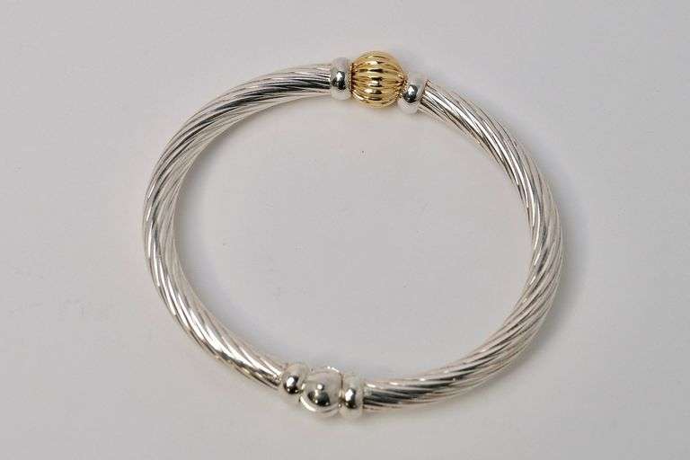 STERLING AND GOLD BANGLE