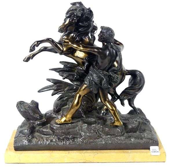IMPRESSIVE SPELTER SCULPTURE