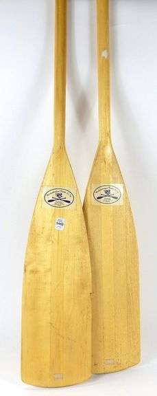 PAIR WOODEN CANOE PADDLES