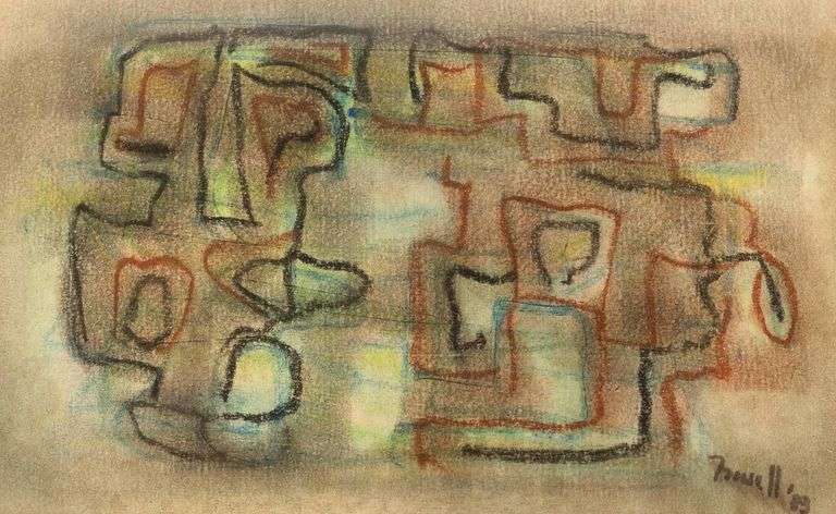 2 IAN TROWELL MIXED MEDIA PAINTINGS
