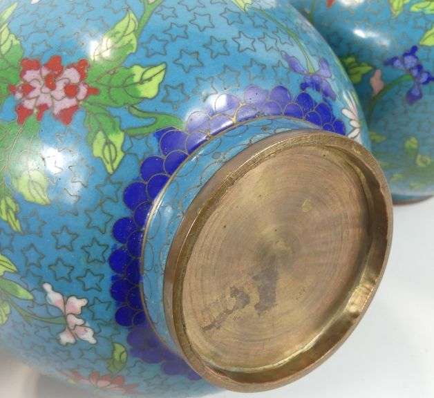 PAIR CHINESE CLOISONNE VASES