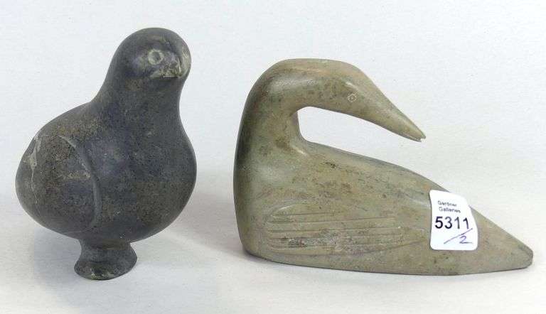 TWO INUIT STONE CARVINGS