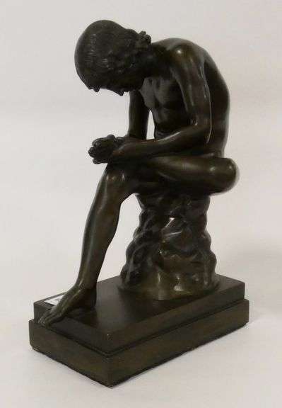 "BOY WITH THORN" BRONZE SCULPTURE