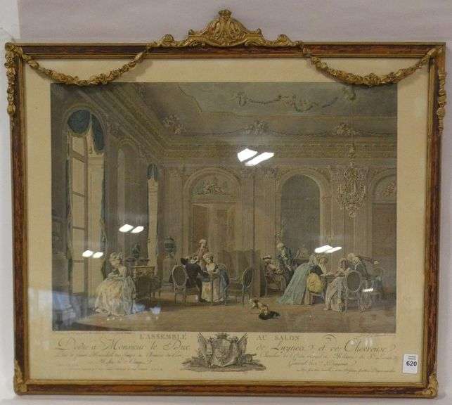 18TH CENTURY FRENCH COLOURED ENGRAVING