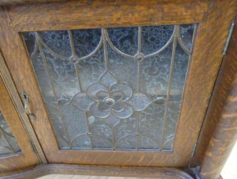 EXCEPTIONAL MCLAGAN LEAD GLASS WALL CABINET