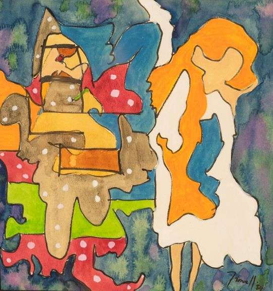 5 IAN TROWELL MIXED MEDIA PAINTINGS