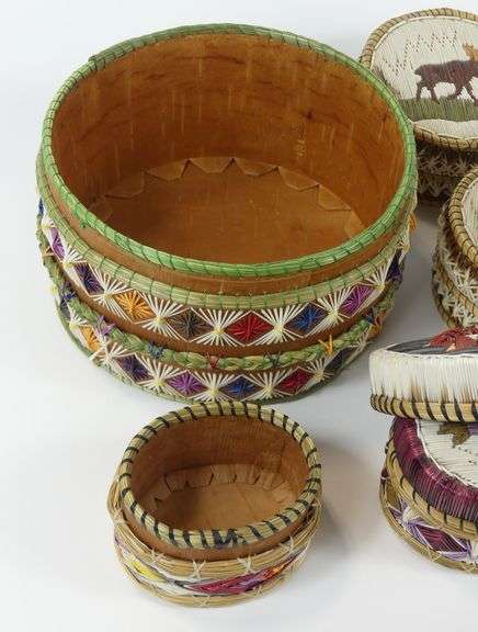 5 BIRCHBARK & QUILL BOXES