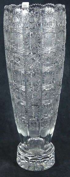 MASSIVE CUT CRYSTAL VASE