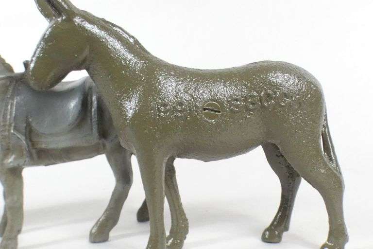 3 CAST IRON DONKEY BANKS