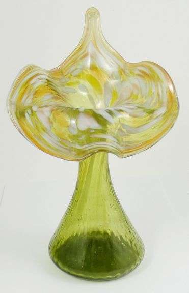 THREE ART GLASS VASES