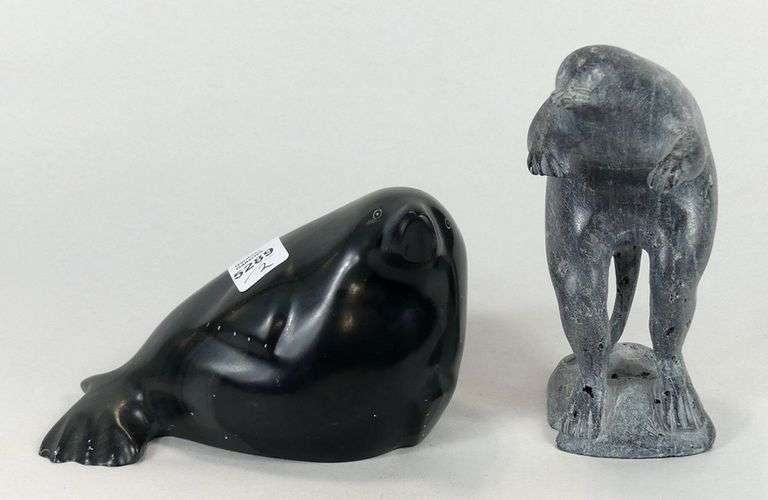TWO INUIT STONE CARVINGS
