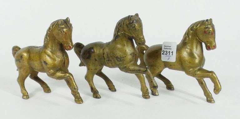 3 CAST IRON COIN BANKS