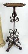 PAIR WROUGHT IRON PLANT STANDS & COLUMN