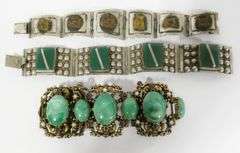 SIX BRACELETS AND PAIR OF EARRINGS
