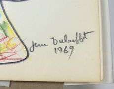 JEAN DUBUFFET (ATTRIBUTED) DRAWING & BOOKLET
