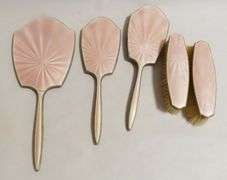ENAMELED STERLING TOILETTE ACCESSORIES