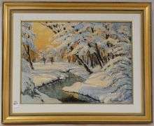 FRAMED "WINTER LANDSCAPE" OIL PAINTING