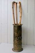 UMBRELLA STAND, WALKING STICKS AND HORN